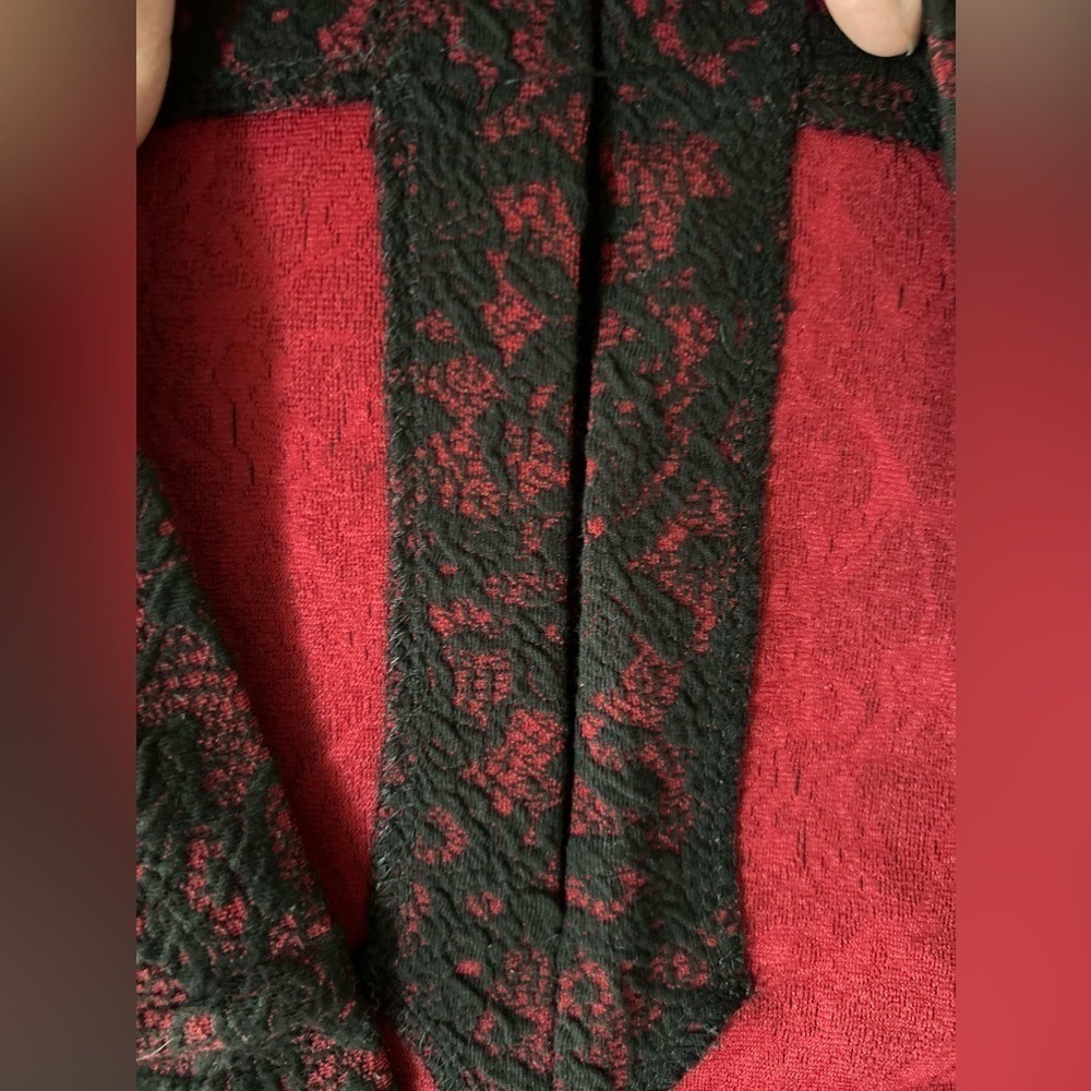 Michael Kors Red Black Lace Print Pencil‎ Skirt L Whimsygoth Coquette Gothic - Picture 10 of 12